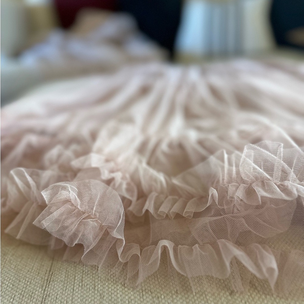 Elegant Tulle Maxi Skirt- Champagne - Picture 4 of 8